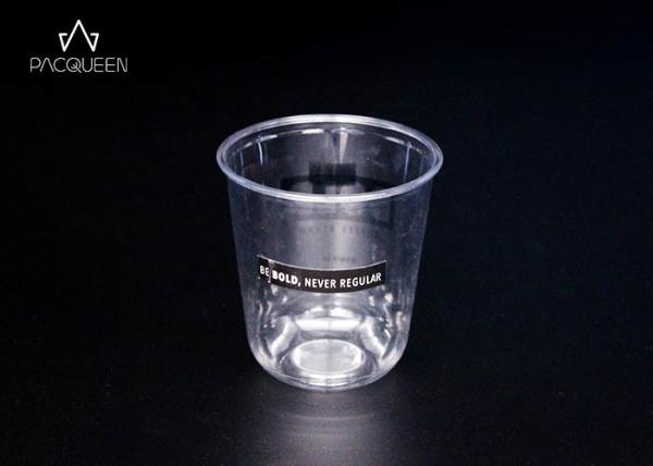 Iced Drinks Disposable Plastic Cups , Biodegradable Plastic Cups Logo Printing