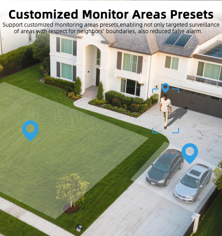 Dual‑Lens WiFi Security Camera Outdoor, 2MP+2MP Dual View Surveillance Camera, Panoramic PTZ Camera with AI Human Detection, Two‑Way Audio, 3‑Mode Night Vision, IP65 Waterproof for Home Yard Security