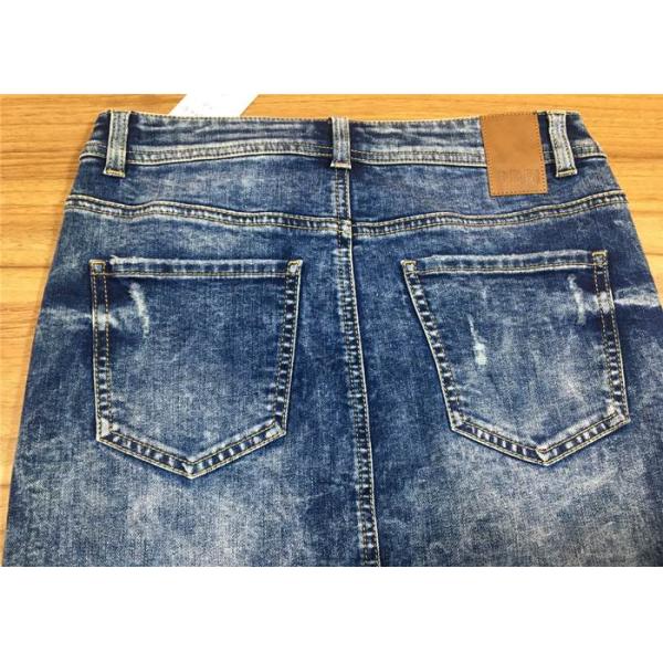 Pencil Skirt Ladies Strench Ladies Denim Jeans Mottle Wash Rip And Repair