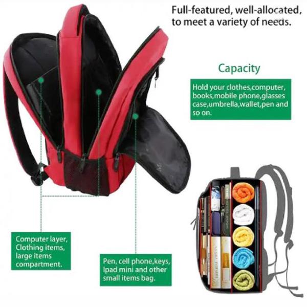 Спорт красного рюкзака ноутбука офиса случайные укладывают рюкзак анти- сумка школы студента похищения