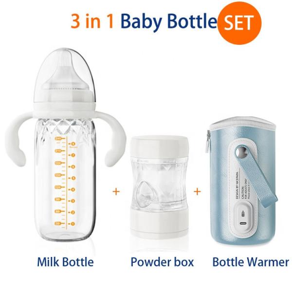 Portable 8 Oz Feeding Formula Mixing Baby Bottle PPSU Odorless 5 In 1 For On The Go
