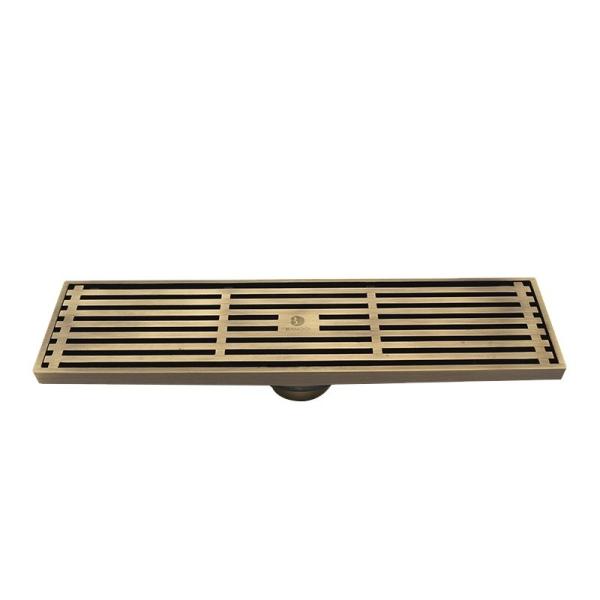 Rectangular Long Brass Floor Drain Insert for Bathroom Shower for Hotel Use