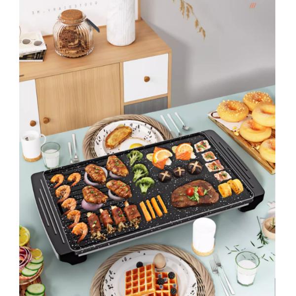 56*25cm Electric Cooking Pan for Kitchen BBQ Barbecue Non-stick and Scratch-resistant