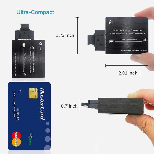 Micro type 10 / 100 / 1000Base-Tx to 100 / 1000Base-Fx Ethernet Media Converter