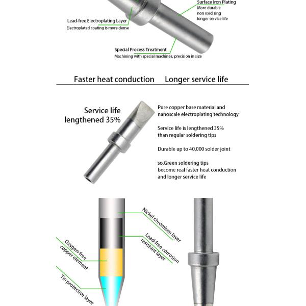 Lead Free Soldering Iron Tips 500 Series With Lasting Long Life SGS Certificates
