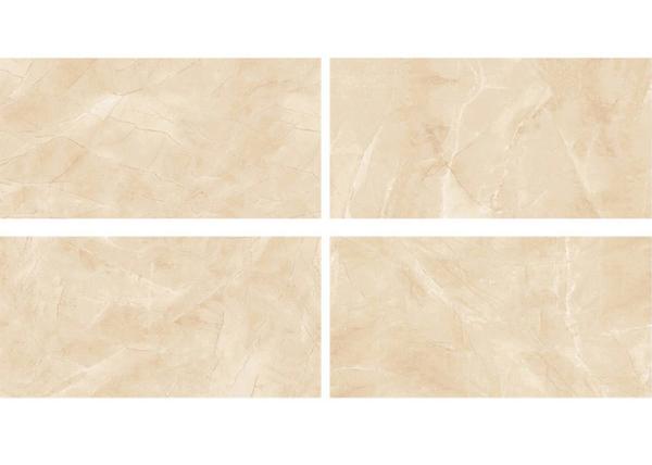 Yellow Glazed Porcelain Tile For Shower Low Water Absorption Ink - Jet Printing