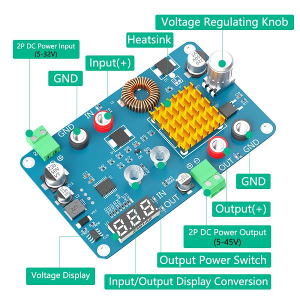 Adjustable Power Supply Breakout Adapter Buck Converter 32V 3A