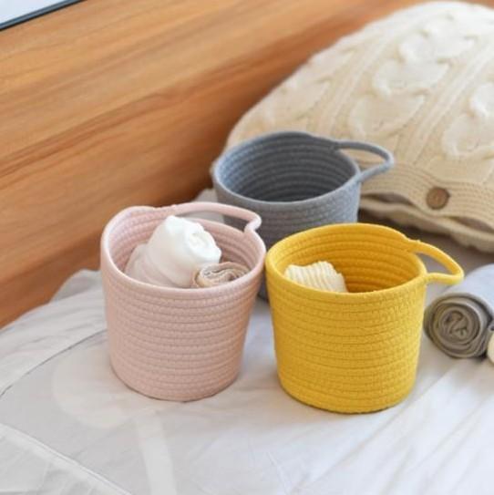 Decorative Custom Woven Cotton Rope Candy Storage Fabric Container Wholesale Spa Gift hanging Baskets Organizer