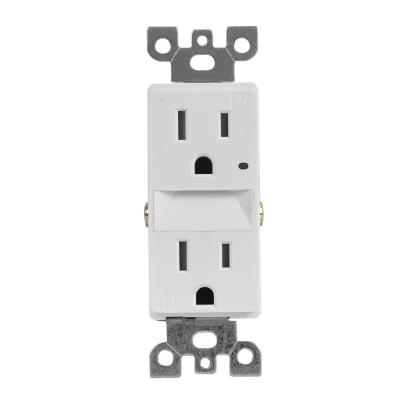 Warm White Night Light USB Outlet Wall Mounted USB Plug Sockets Plug In 15A 125V AC 60Hz