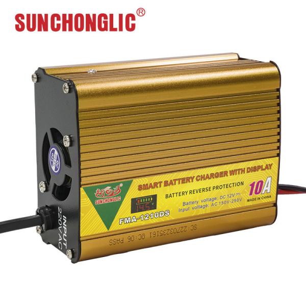 Intelligent AGM GEL Battery Charger AC150V Input Low Voltage Protection 12V 10A