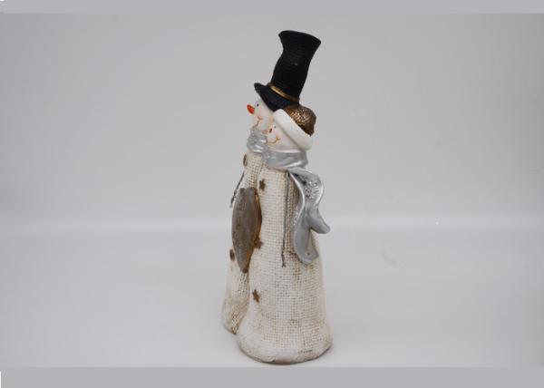 Lighted Holiday Decorative Snowman Figurine , Double Resin Snowman Figurines