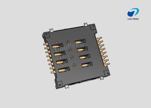 SIM Connectors, SIM Card Connectors, 2FF mini SIM Compatible Card, 8 Position, 2.54mm [.1in] Centerline
