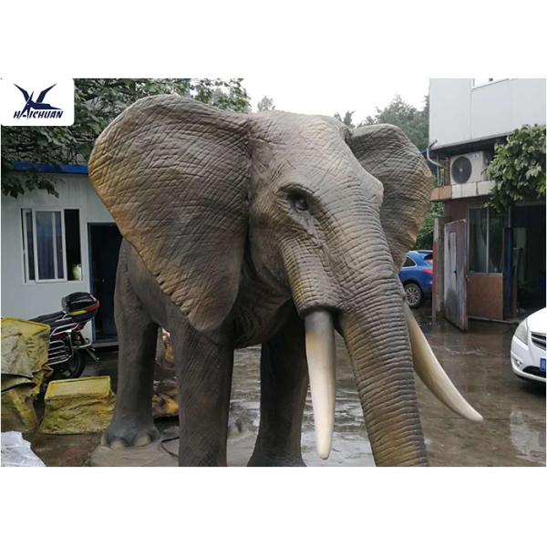 Zoo Park Decorative Life Size Animatronic Animals Large Elephant Figurines 