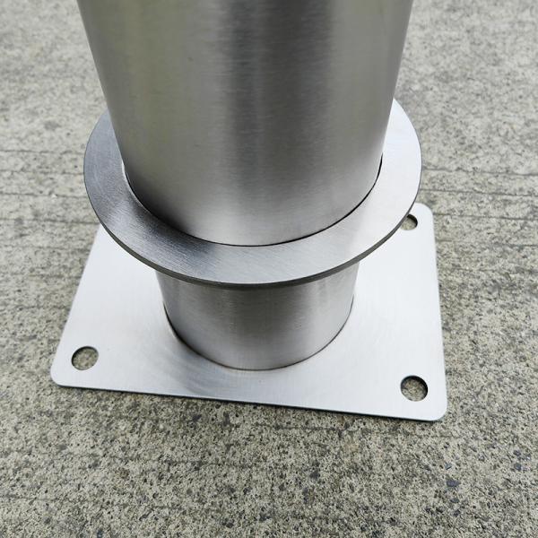 Road Safety Stainless Steel Fixed Parking Lot Bollards Stainless Steel Bollard With Cover