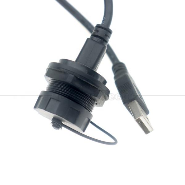 Waterproof Male to Female Panel Mount USB Type A Port Connector Extension Cable