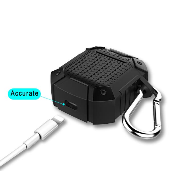 Shock Resistant Silicone Airpods Case Cover and Skin with Keychain for Airpods 1 & 2
