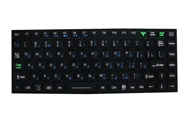 IP67 PS2 Industrial Silicone Rubber Keyboard Dynamic Rugged Panel Mount