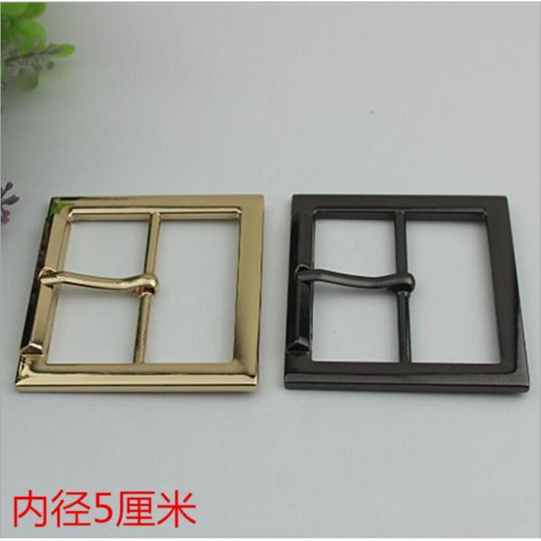 Free sample eco-friendly metal material zinc alloy 50 mm square coat pin belt buckle for women
