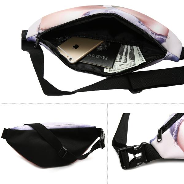 Customized Pattern Novelty Fun Men Women  PU Dad Bag Dad Bod Waist Bags Beer Fat Hairy Belly Fanny Pack