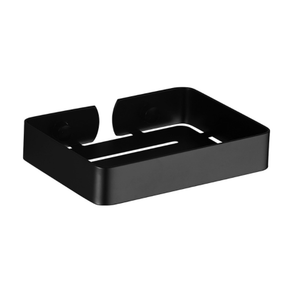 Kitchen Wall Mounted  Bathroom Soap Holder  Black Adhesive No Drilling