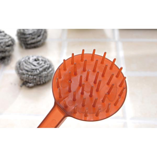 Kitchen Cleaning Stainless Steel Scrubber Pads Sliver Color With Plastic Handle