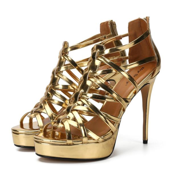 Ultra-high Stiletto Waterproof Platform Sexy Cross Straps Nightclub Women's High Sandals