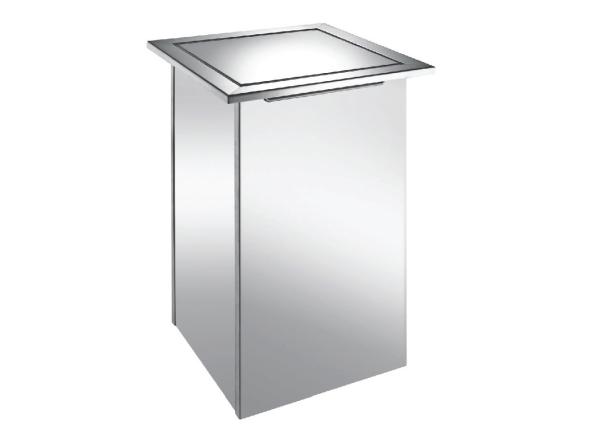 stainless Steel Metal material Public Bathroom Cabinet Trash Waste Bin Dustbin square design waste can  With Cover
