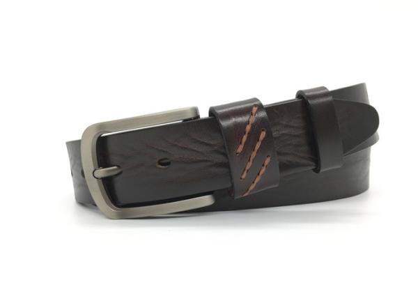 Lightweight Mens Leather Dress Belt / Soft Top Grain Genuine Leather Strap With Classic Prong Buckle