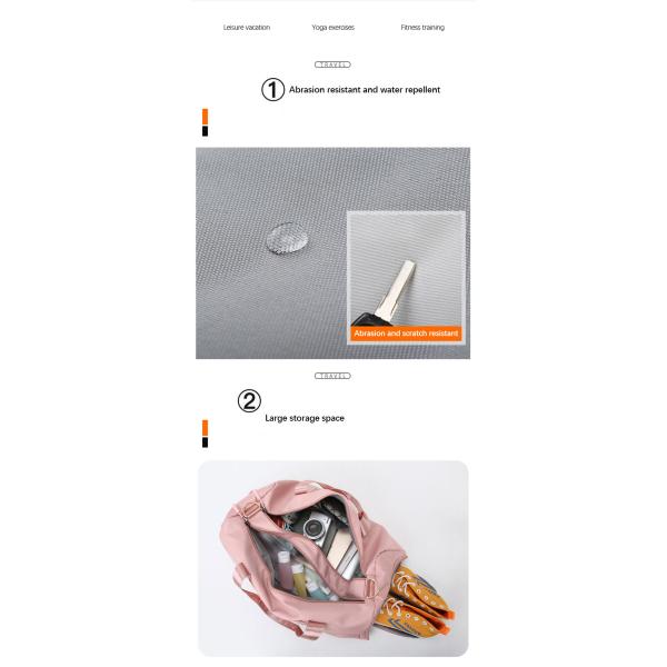 Custom Branded Nylon Gym Bags ,  Anti Theft Waterproof Fabric Sports Luggage Bag