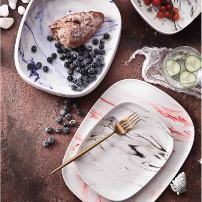 Multi Colored 30cm Salad Plates Ceramic Stoneware Dinnerware Sets