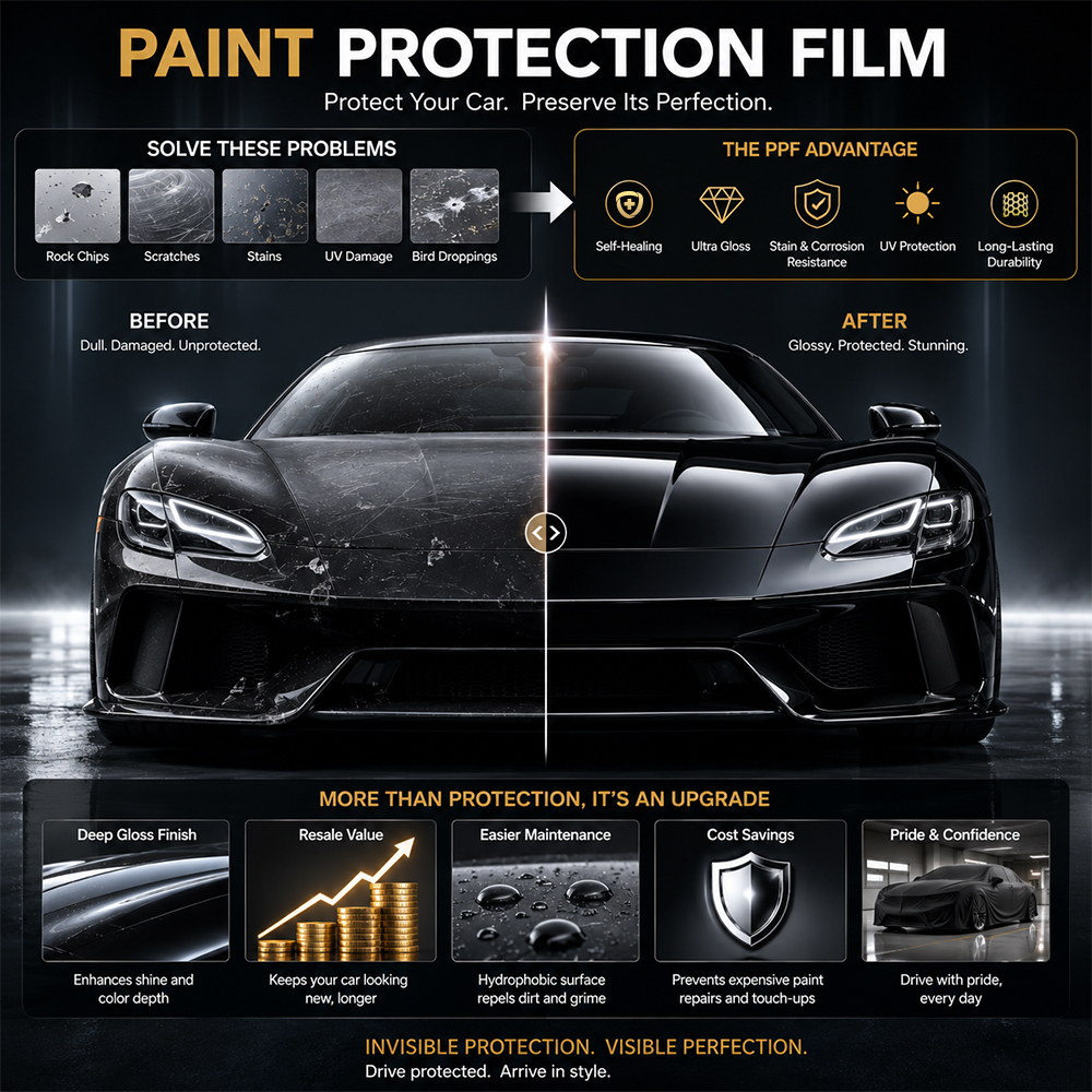 10 Years Warranty 6.5mil Self-Healing TPU Paint Protection Film Clear PPF for Cars
