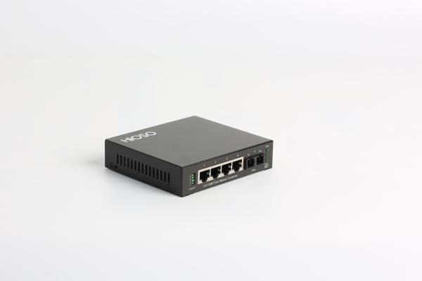 HiOSO Ring Type Black 850nm Managed Fiber Media Converter 5 Port