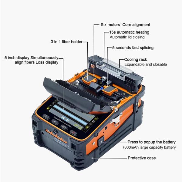 AI 9 Fiber Fusion Splicer Automatic FTTH Fiber Optic Splicing Machine High Precision Welding Splicer