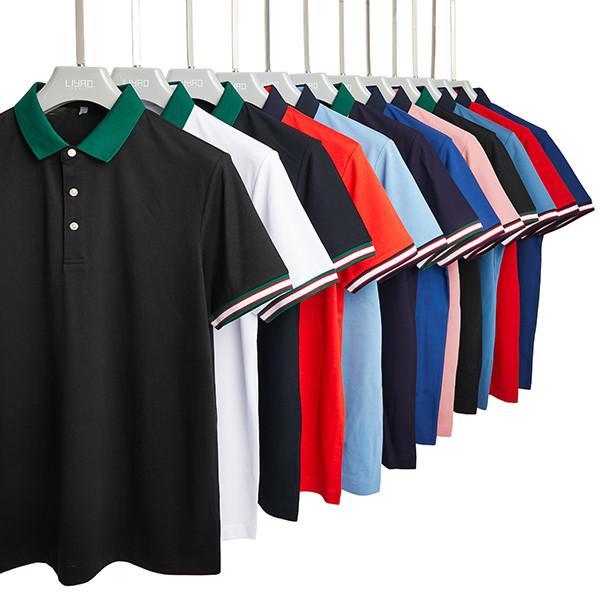 Camiseta de polo de primavera y verano para hombres con tejido de punto y cuello redondo en 230 Gsm