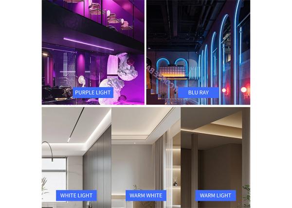 220V Living Room LED Strip Lamp Decorative Ceiling 3 Color Dimming 120 beads