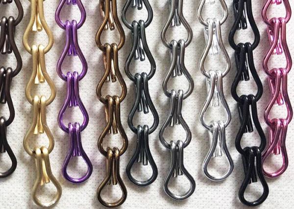 Gunmetal Aluminum Fly Screen Chain Curtain Lightweight With Good Airiness