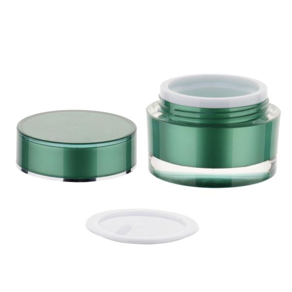 Mini Portable Cosmetic Cream Jar Containers 10g Green Plastic Acrylic Face Cream Jar