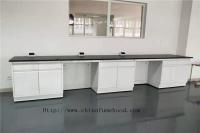 Banco inoxidável da ilha do laboratório da escola, armários duráveis do laboratório e bancadas