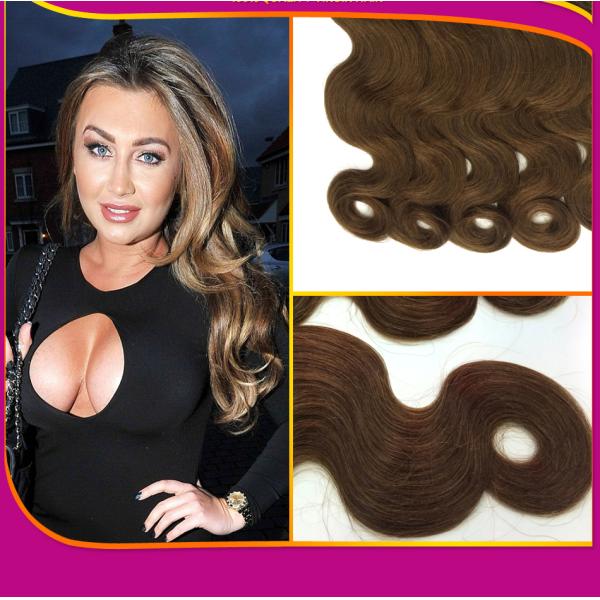 NewShine Popular Light Brown 4# 100gram(3.5oz) Thick End Natural Virgin Brazilian Hair Extensions
