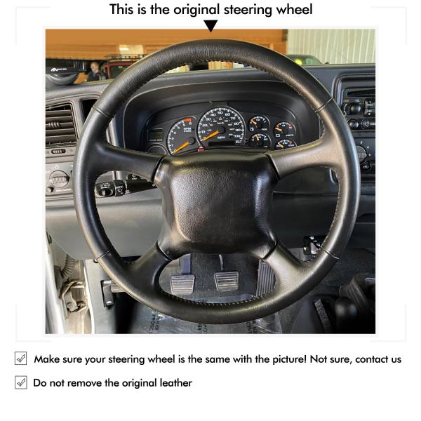 Hand sewing PU leather Steering Wheel Cover For Chevrolet Silverado 1500 1999-2002