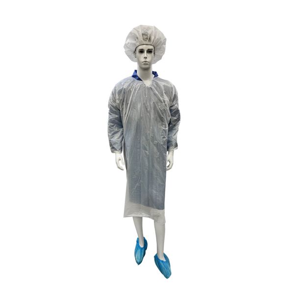 Handmade Disposable Waterproof Polythene Work Gown With Long Sleeves
