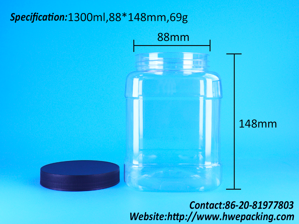 Transparent Food Storage Solution Custom Square PET Plastic Baby Food Jar Screw Lid 