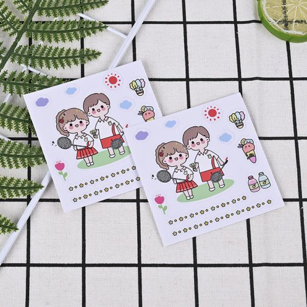 0.08mm Vinyl Cartoon Stickers Milky White PVC Custom Waterproof Stickers