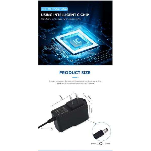 Black Led Power Adapter Ac Dc Us Eu Uk Au Plug Wall Mount 12v 1a