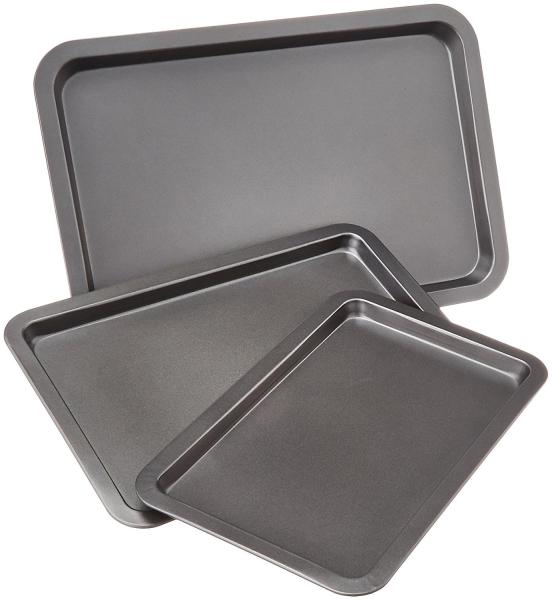 3-Piece Baking Sheet Set different sized metal cookie sheet/biscuit baking pan/cookie cake pan