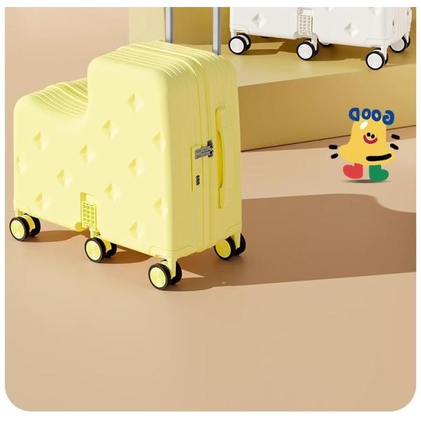 Business style Ride-On enfants bagages avec roue à roulettes mot de passe sécurisé verrouillage pour les garçons les filles Voyage à la mode léger