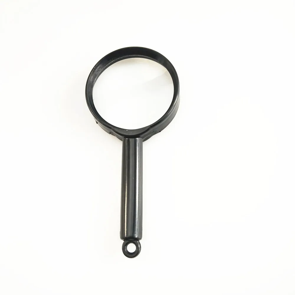 New 40mm Magnifier Plastic Handheld Straight Handle with Hanging Hole Magnifier Reading HD Optical Glass Magnifier