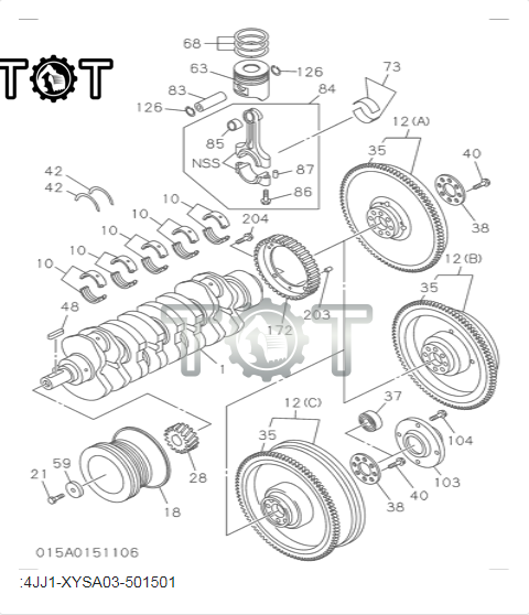 Diámetro 95.4m m excavador Engine Piston de 8980416301 4JJ1 Isuzu Piston 8-98041-630-1
