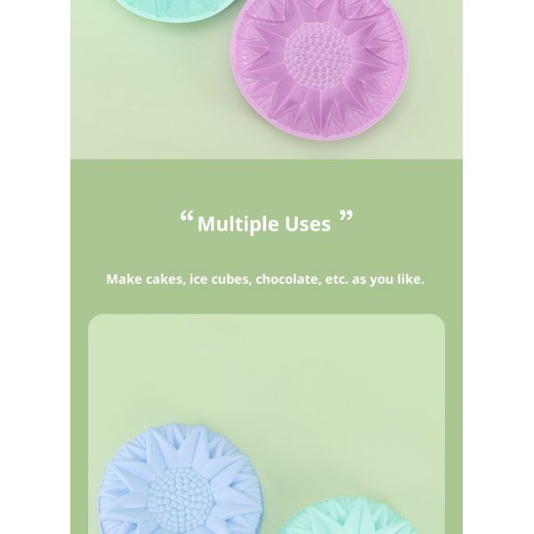 Sustainable Sunflower Chrysanthemum Silicone Baking Tray Cake Mold Non-Stick and Heat Resistant for Long-Lasting Baking