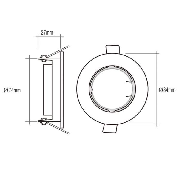 Кухня Gu10 расклассифицированного отрезка вне 70-75mm огня привела штуцеры Downlight